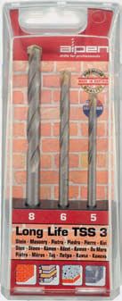 ALPEN Набор свёрл по камню Long Life TSS 3 0000700103100