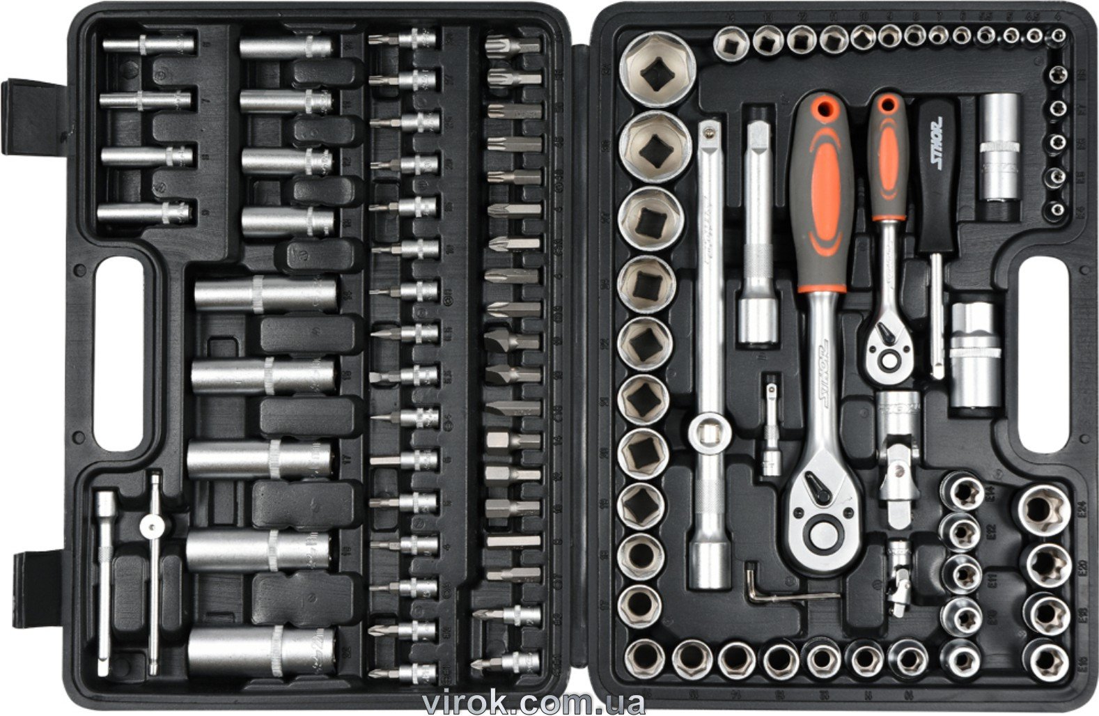 STHOR Набір головок торцевих, насадок : квадрат 1/2" з інструментами  | 58685