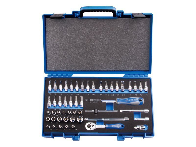 KING TONY Набор головок 1/4" 50 ед. 6-ти гранные, (4-14mm) | 2550MRV