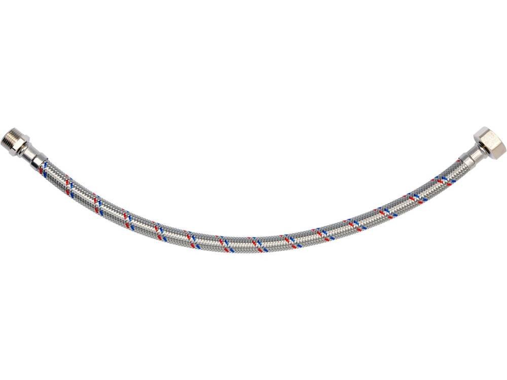 Шланг водопровідний з опліткою з нерж сталі FALA l= 400 мм, Ø= 8/12, з'єднання F-1/2" х M-3/8" 1 МПа