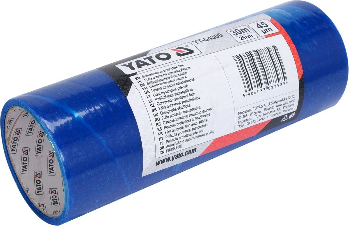 YATO Плівка cамоклеюча захисна YATO, l= 30 м, w= 25 см, t= 45 мкр  | YT-54300