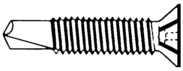 Шуруп белый со сверлом по металлу с метрической резьбой c насечками 4,0х19