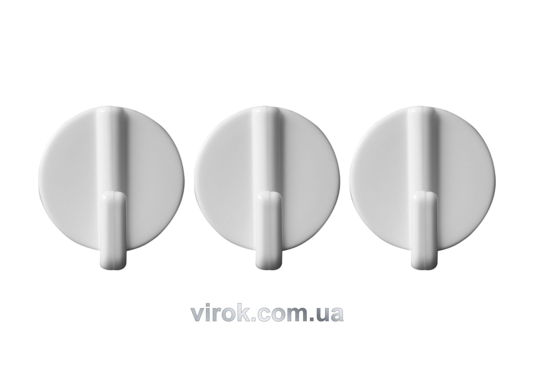 VOREL Гачки настінні самоклеючі з круглою основою, набір 3 шт  | 74732