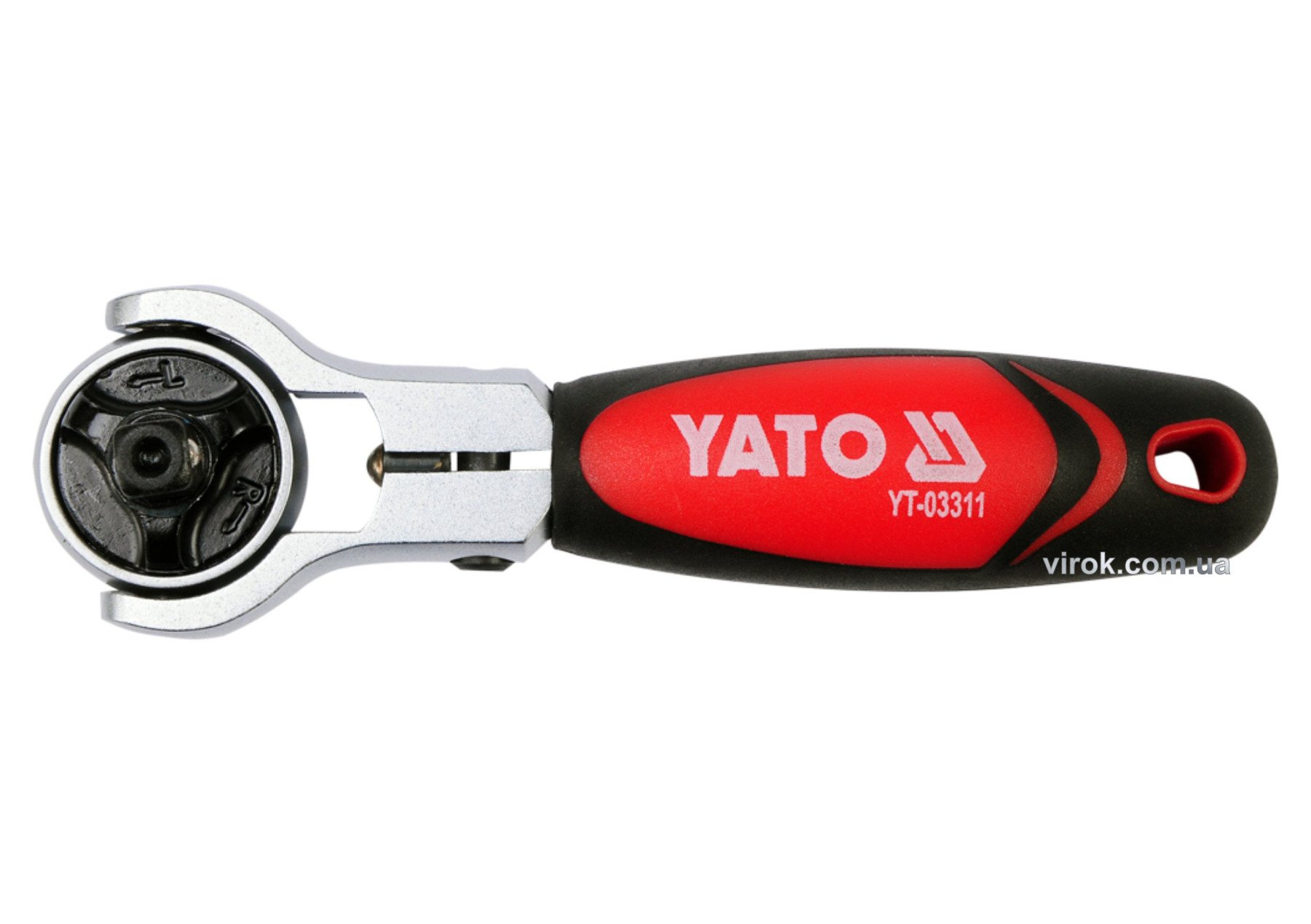 YATO Тріщатка YATO : квадрат 1/4", L= 115 мм, 72T, обертова головка  | YT-03311