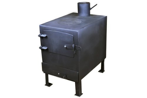 Печка-буржуйка с варочной поверхностью на дровах 7кВт, 496х346х667мм СИЛА