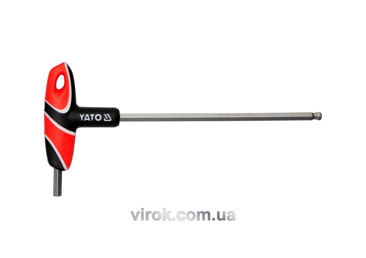 YATO Ключ шестигранний YATO : тип "T", M8 мм, двосторонній, кульковий наконечник L= 200 мм  | YT-055