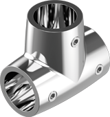 Тройник релинга нержавеющий с наклоном 90° // M 8205