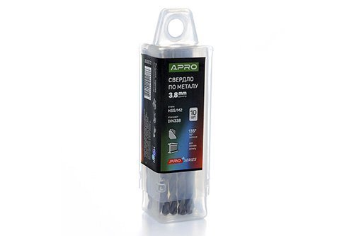 Сверло по металлу HSS/M2 (6542) Ø3,8мм (тубус, кратно 10шт) PRO APRO