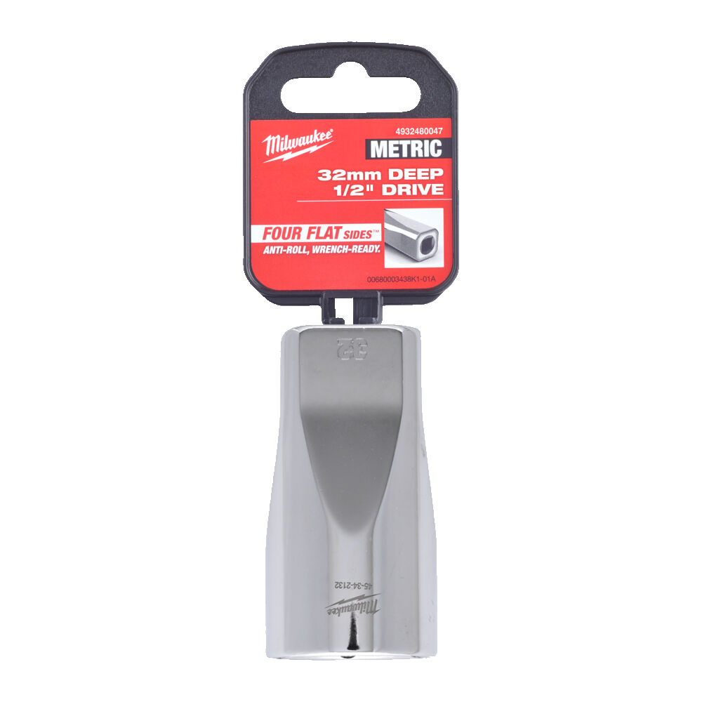 MILWAUKEE Головка хромована метрична подовжена 1/2'', 32мм | 4932480047