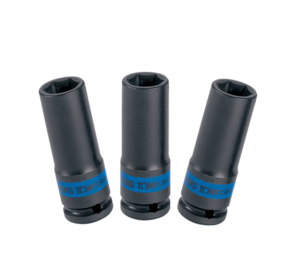 KING TONY Набор головок ударных 1/2" 3 ед. 6-ти гранные,длинные, 17,19,21мм в блистере | P4405MP1