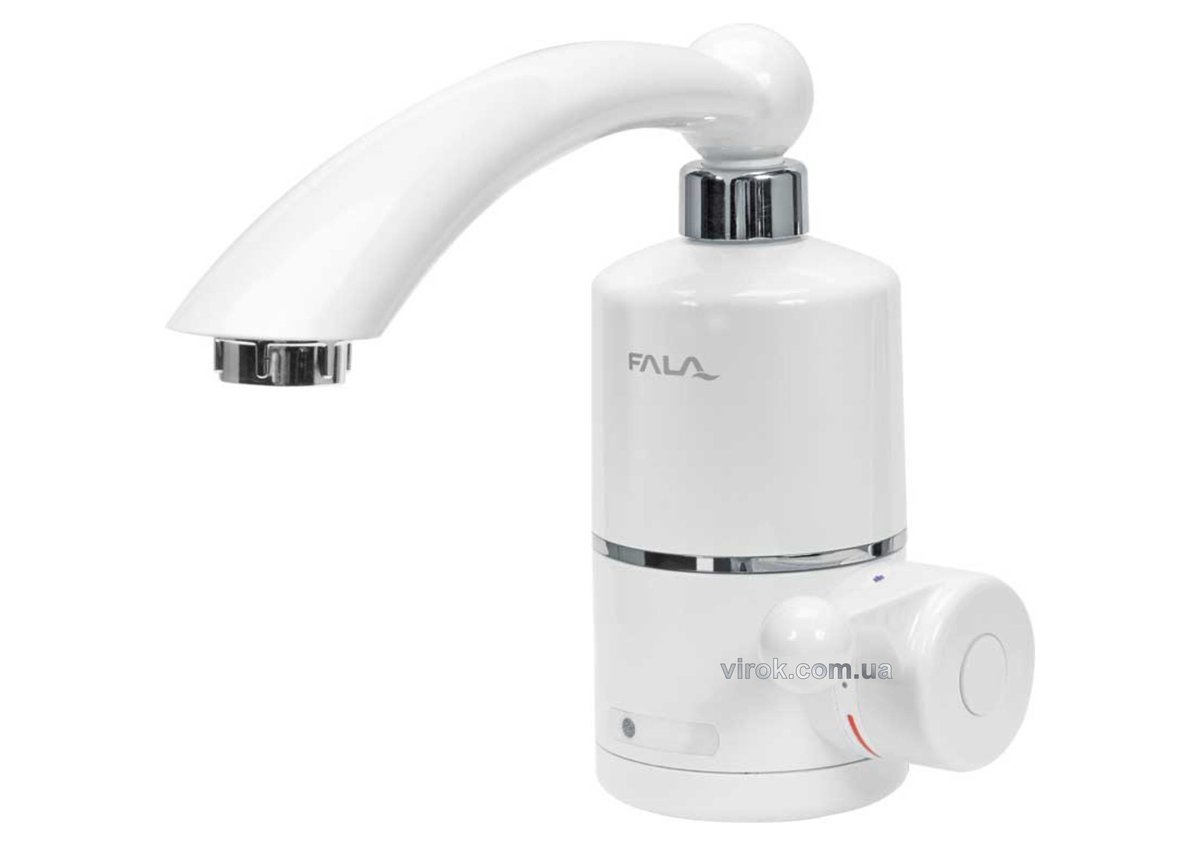 FALA Нагрівач води проточної мереж. до 60°С,3кВт,тиск 0,04-0,6MPa, гусак l=20 см, бічне під'єднання 