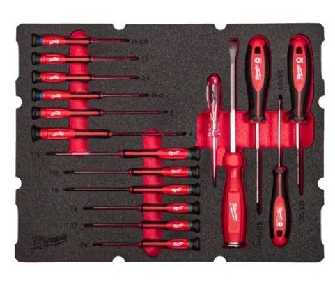 MILWAUKEE Набір викруток для точних робіт у пінному вкладенні PACKOUT (17шт) | 4932493644