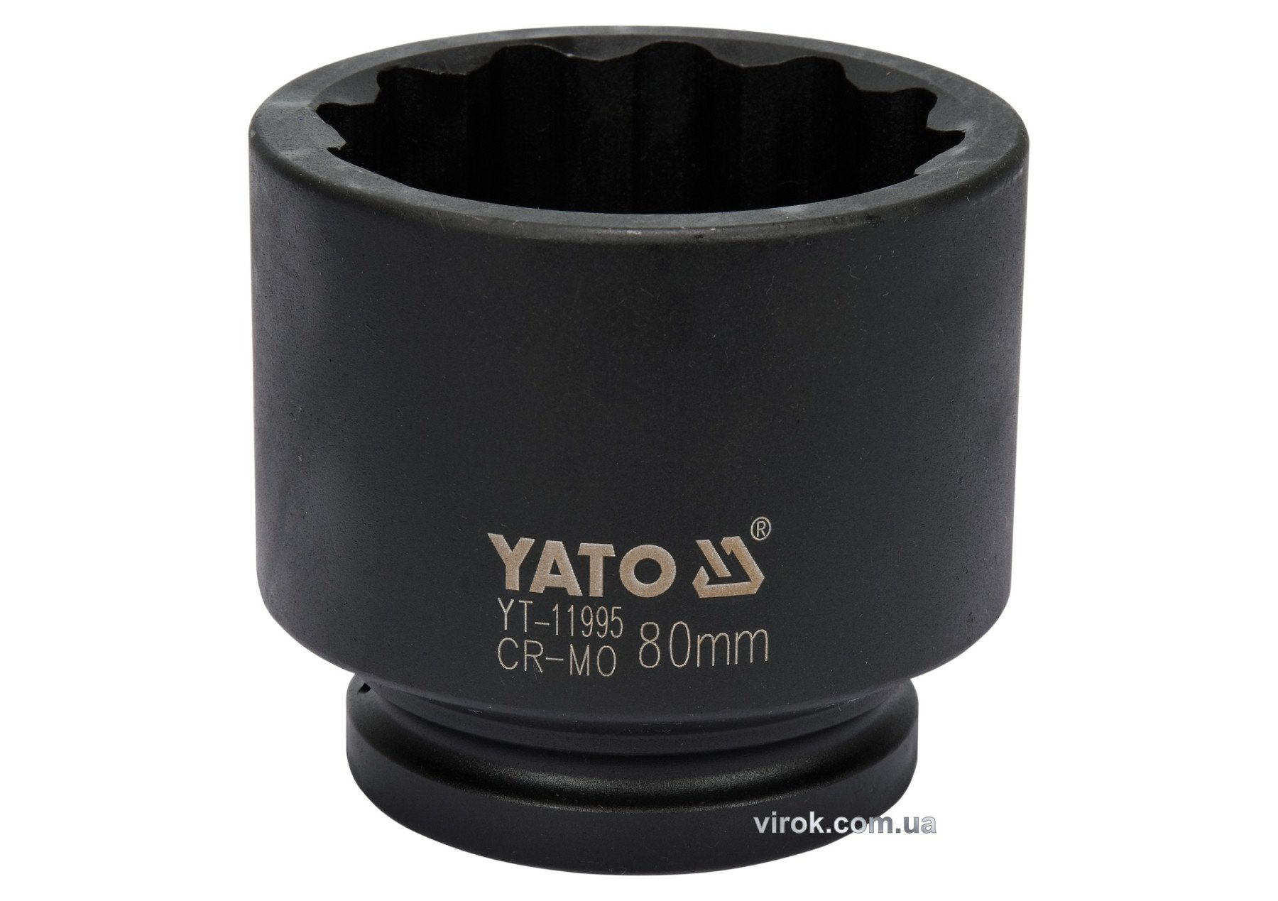 YATO Головка торцева ударна 12-гранна YATO : квадрат 1", М= 80 мм, L= 100 мм | YT-11995