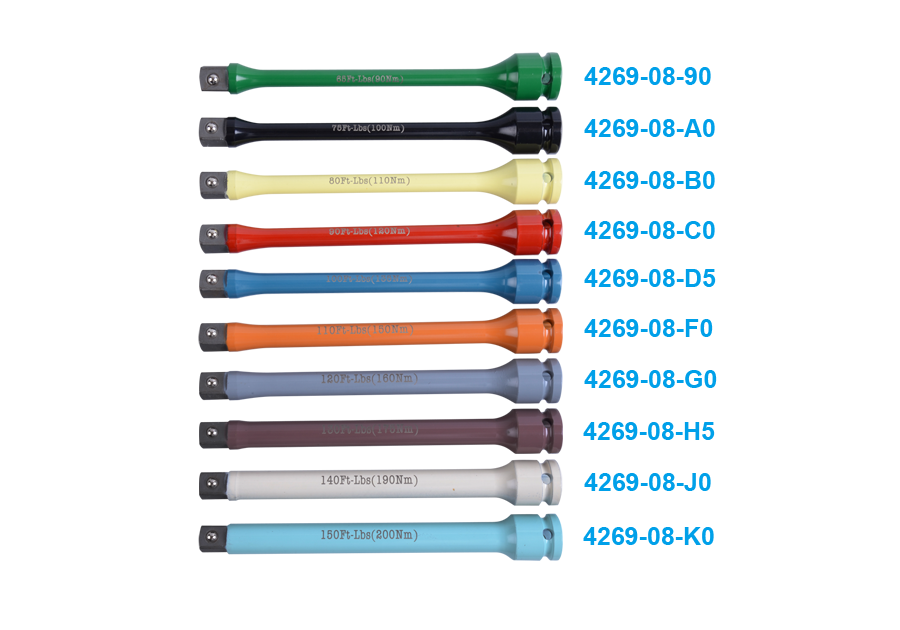 KING TONY Удлинитель торсионный 1/2, 195 мм, с ограничителем крутящего момента 190 Нм | 4269-08-J0