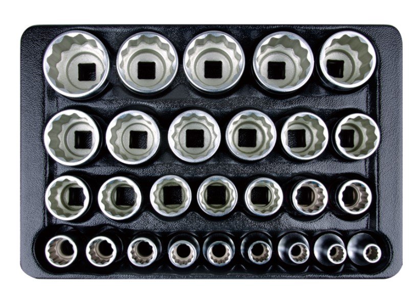 KING TONY Набор торцевых головок 1/2" 8-36мм 27 предметов 12гранн | 9-4057MR