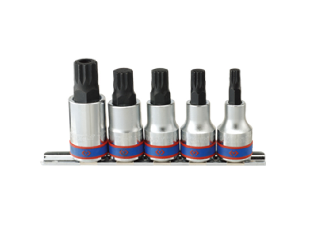 KING TONY Набор бит SPLINE 1/2" 5пр. М8-М16 | 4105PR