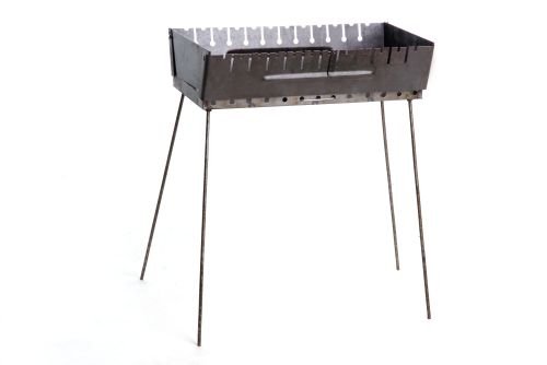 Мангал раскладной (кейс) толщина 2мм на 12 шампуров с чехлом и перчатками СИЛА