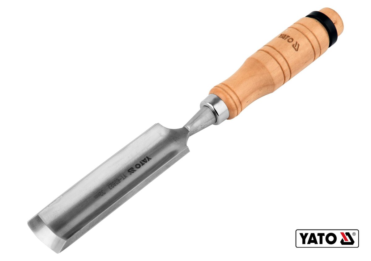 YATO Стамеска напівкругла YATO : b= 32 мм, клинок- 125 мм, дерев'яна ручка- 112 мм  | YT-62827