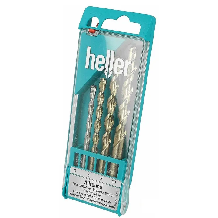 Heller Набор сверл твердосплавных 5/6/8/10 мм ц / х; кирпич, плитка, стекло, мрамор