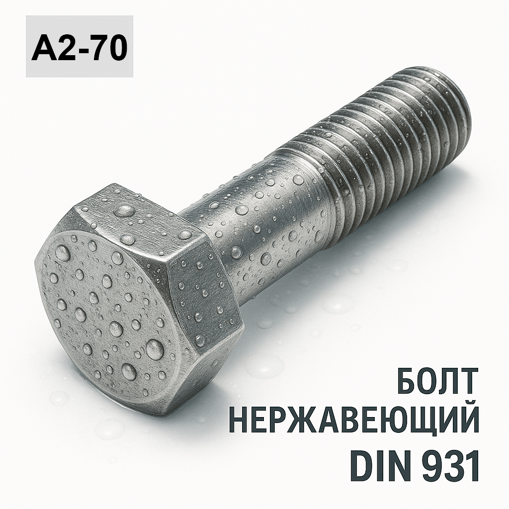 DIN 931 A2-70 Болт нержавеющий с шестигранной головкой и частичной резьбой M42x180