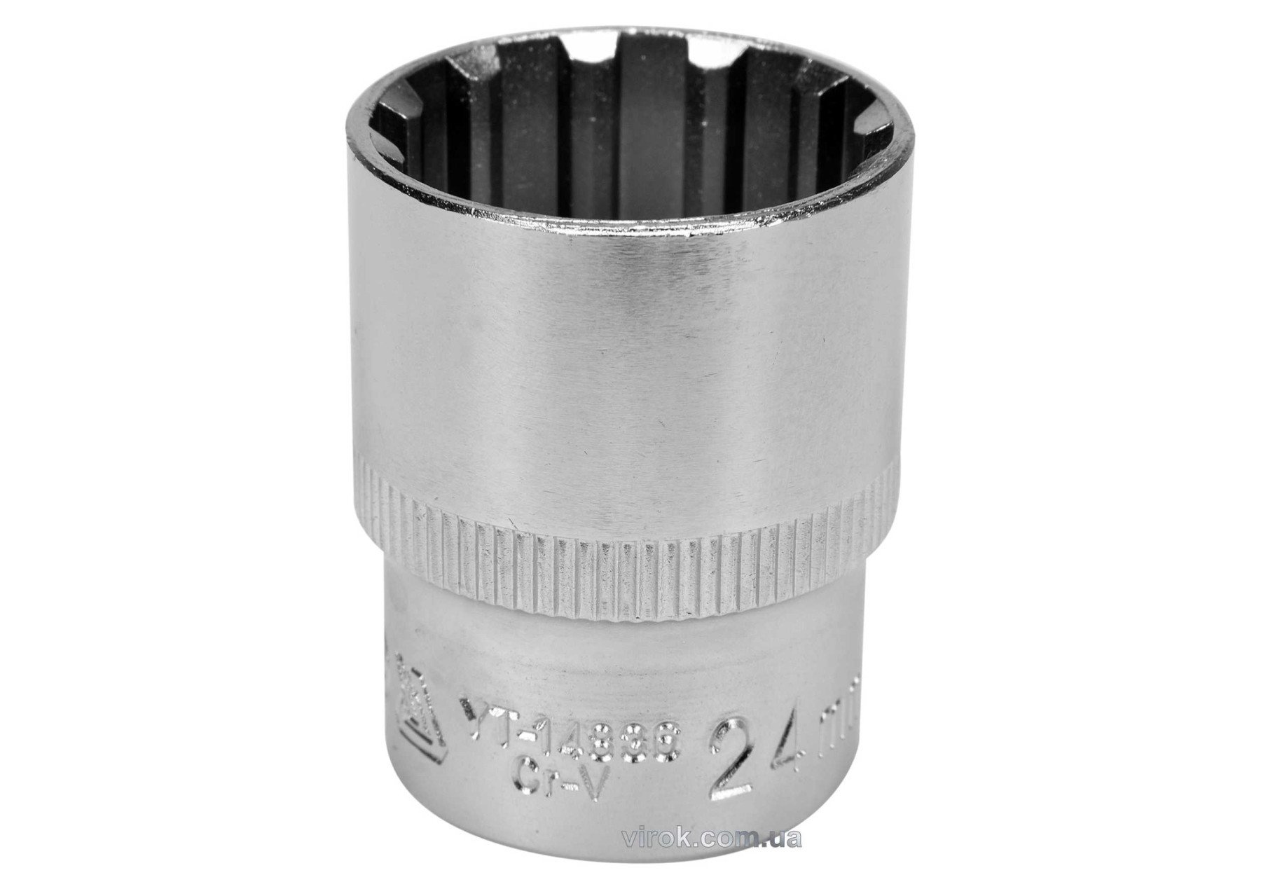 YATO Головка торцева YATO : квадрат 1/2", SPLINE M24 мм, L= 38 мм. CrV  | YT-14836