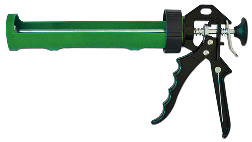 12-021 Пістолет для герметика напіввідкритий пластмасовий, металева ручка | Favorit