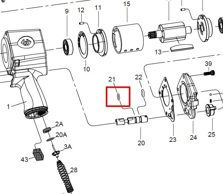 KING TONY Ремкомплект гайковерта 33621-075 (кольцо уплотнительное) | 33621-B21