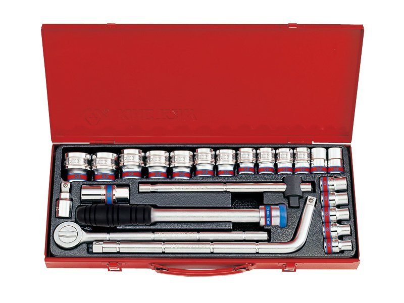 KING TONY Набор головок 1/2" 24 ед. 12-ти гранные,короткие, дюймовые | 4024SR