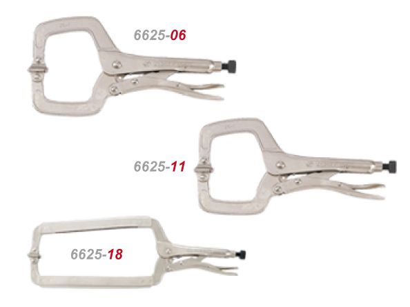 KING TONY Захват пинцы с фиксатором 467мм (дугообразные переменные) (блистер) | 6625-18