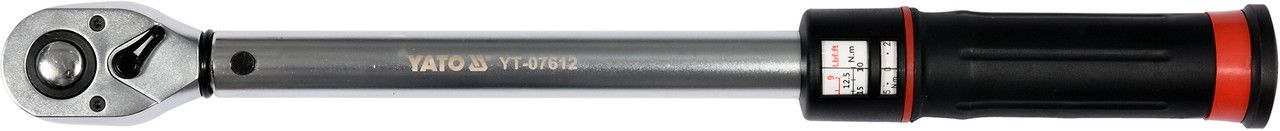 YATO Ключ динамометричний YATO : квадрат 1/2", F= 10- 60 Нм, L= 415 мм  | YT-07612