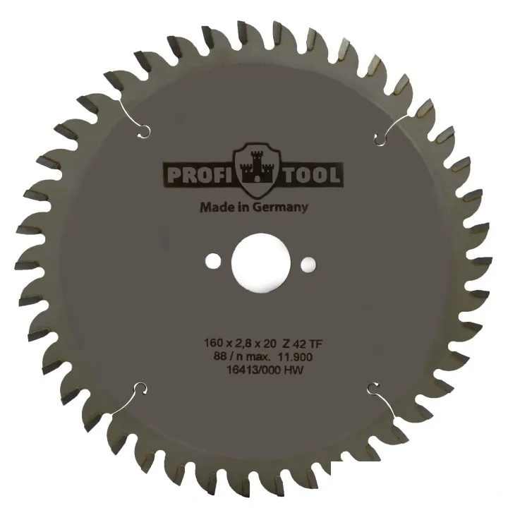 Диск пильный универсальный 160х2.8х2.2х20 мм, Z=42, форма зуба TF (TCG), поперечный рез PROFITOOL