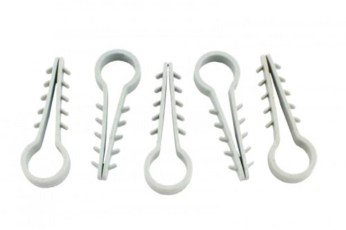 Дюбель-ёлочка Ø6 для круглых проводов белый (пач 100шт) APRO