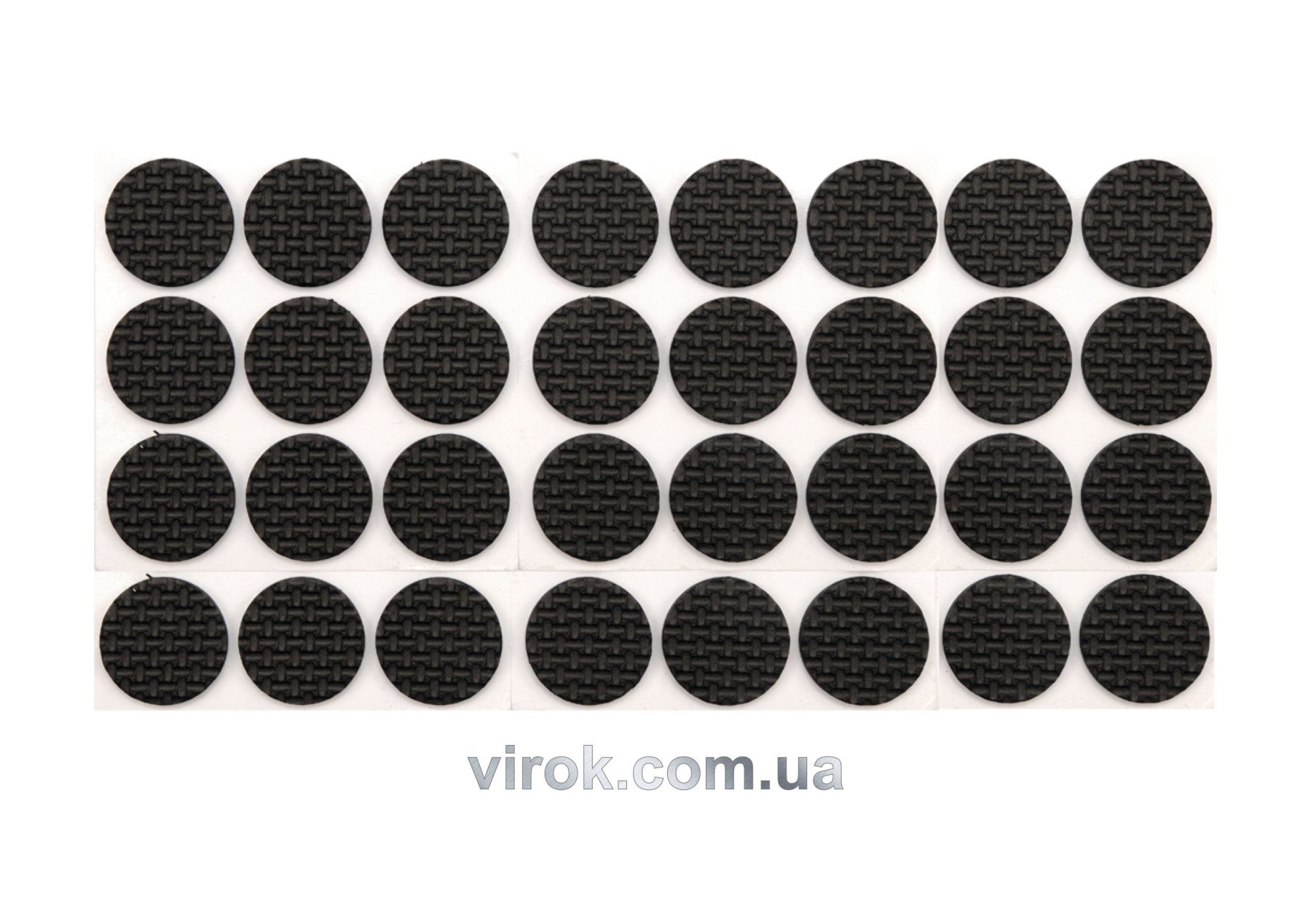 VOREL Протектор самоклеючий 18мм, набір 32шт чорні  | 74885