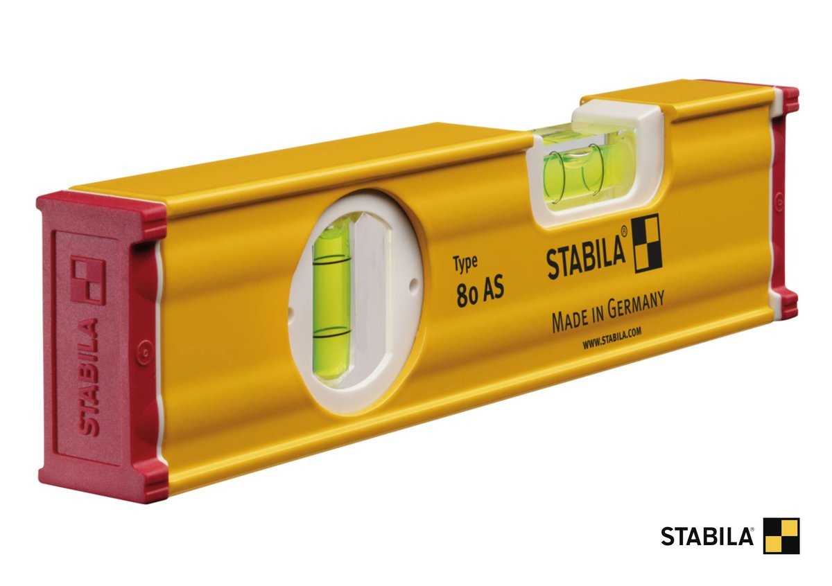 STABILA Рівень Type 80 AS : L= 20 см, 2 капсули. ударостійкий профіль (ребр.жостк) ковпачки | 19565