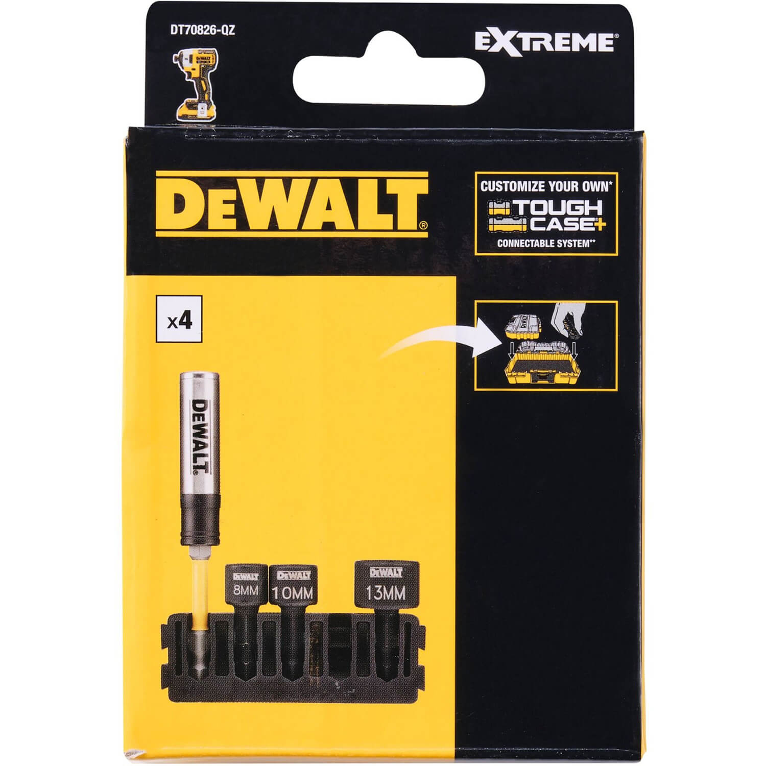 Касета з набором головок та магнітним тримачем DeWalt, EXTREME IMPACT 5 шт | DT70826