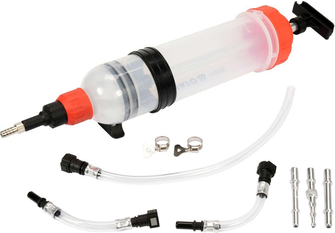 YATO Шприц ручний для відсмоктовування технічної рідини YATO: 1,5 л, 2 універс. адаптери  | YT-07082