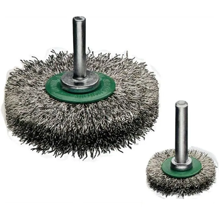 Щетка цилиндрическая 20x4 мм, хвостовик 6 мм, Нержавеющая гофрированная проволока 0.20 мм LESSMANN