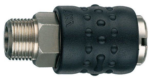 ANI Spa Разъём б/с 17/A 1/4M, тип "мама", соед. резьба 1/4'' нар., обрезиненный корпус. | AH020801