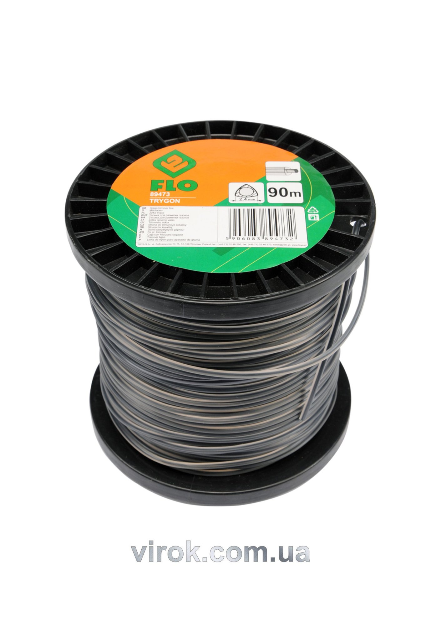 FLO Жилка для тримера трикутник : Ø= 2,4 мм; l= 90 м (бобіна)  | 89473