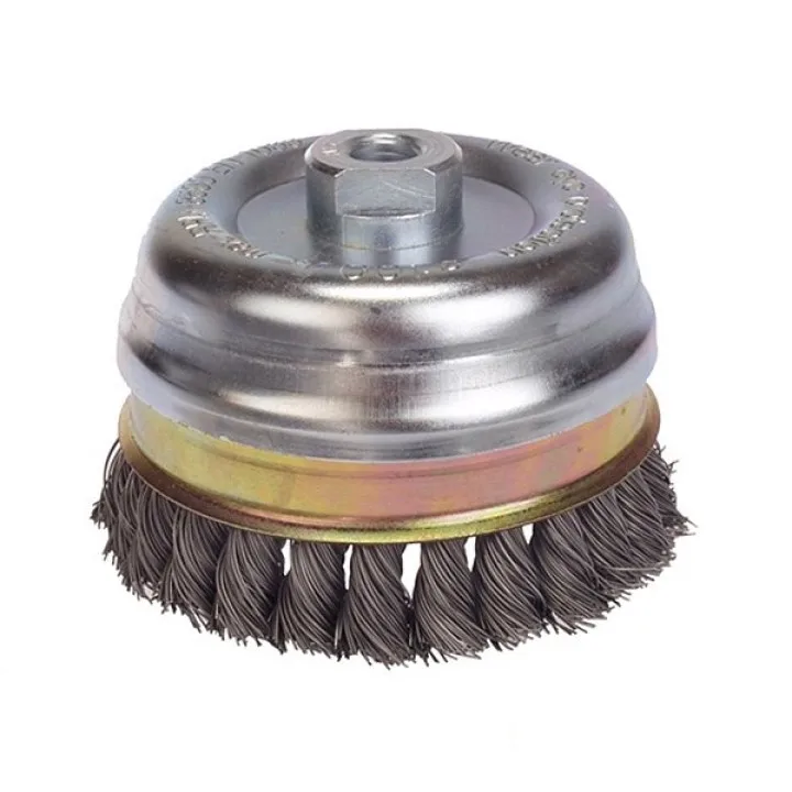 Щетка чашечная 80хМ14х2.0, ст. проволока 0.8 мм, Z20 жгутов, со стопорным кольцом LESSMANN