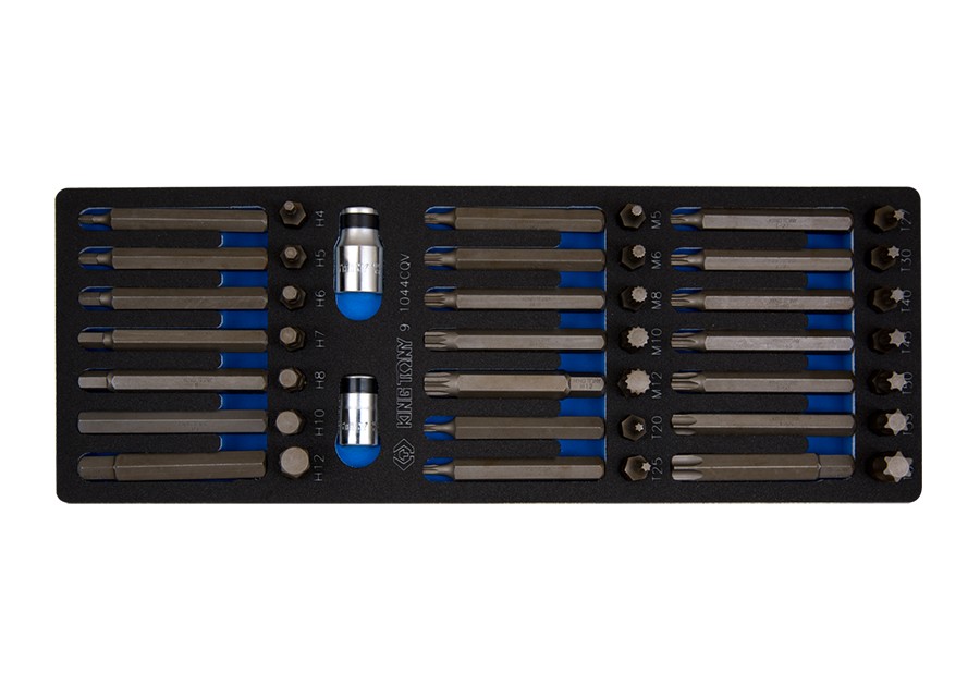 KING TONY Набор вставок (бит) 10 мм, TORX, SPLINE, HEX (EVA ложемент) | 9-1044CQV