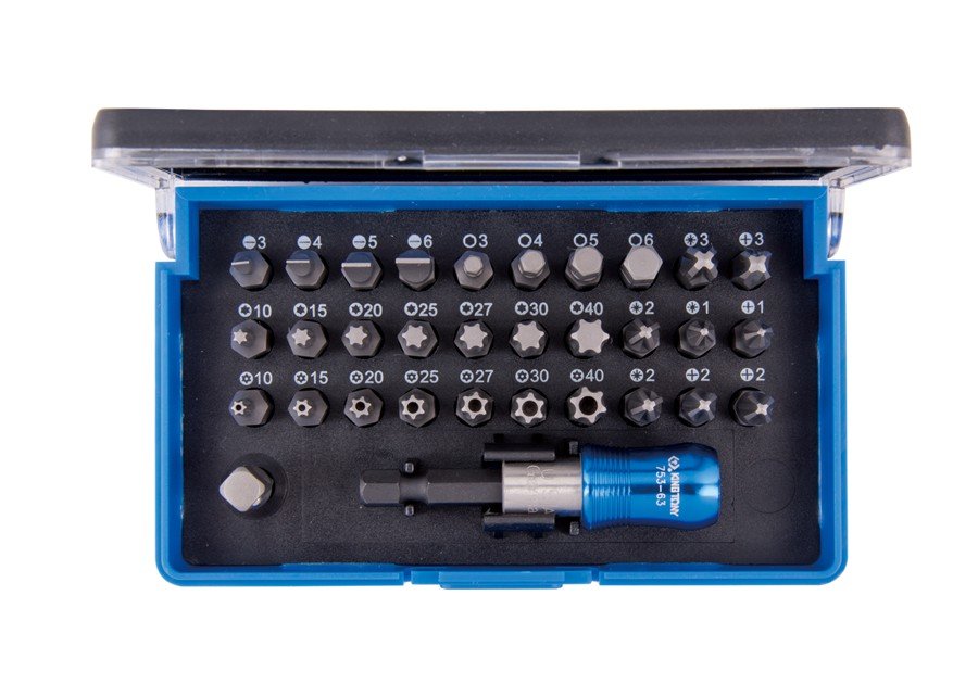 KING TONY Набор вставок (бит) 1/4", TORX, HEX, PZ, PH, SLOT, 32 предмета | 1032CQ