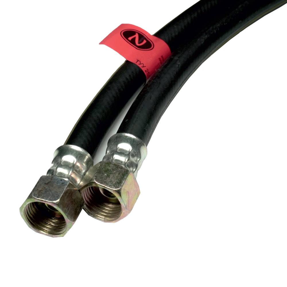 Шланг газовий, гумовий, чорний, мет.гайка L=2000мм 1/2 внутр./внутр. Україна | 77-772