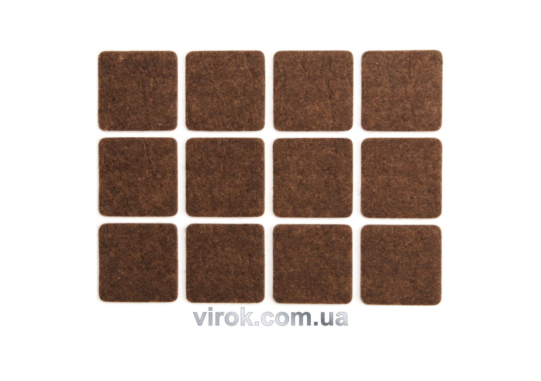 VOREL Протектор самоклеючий повстяний , 28х28мм, набір 12шт.  | 74863