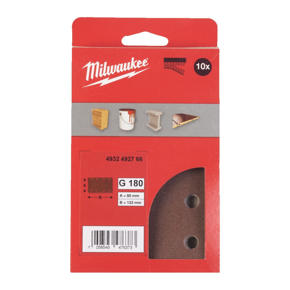 MILWAUKEE Шлифовальные листы 80 X 133 H&L GR 180 - 10 pcs | 4932492766