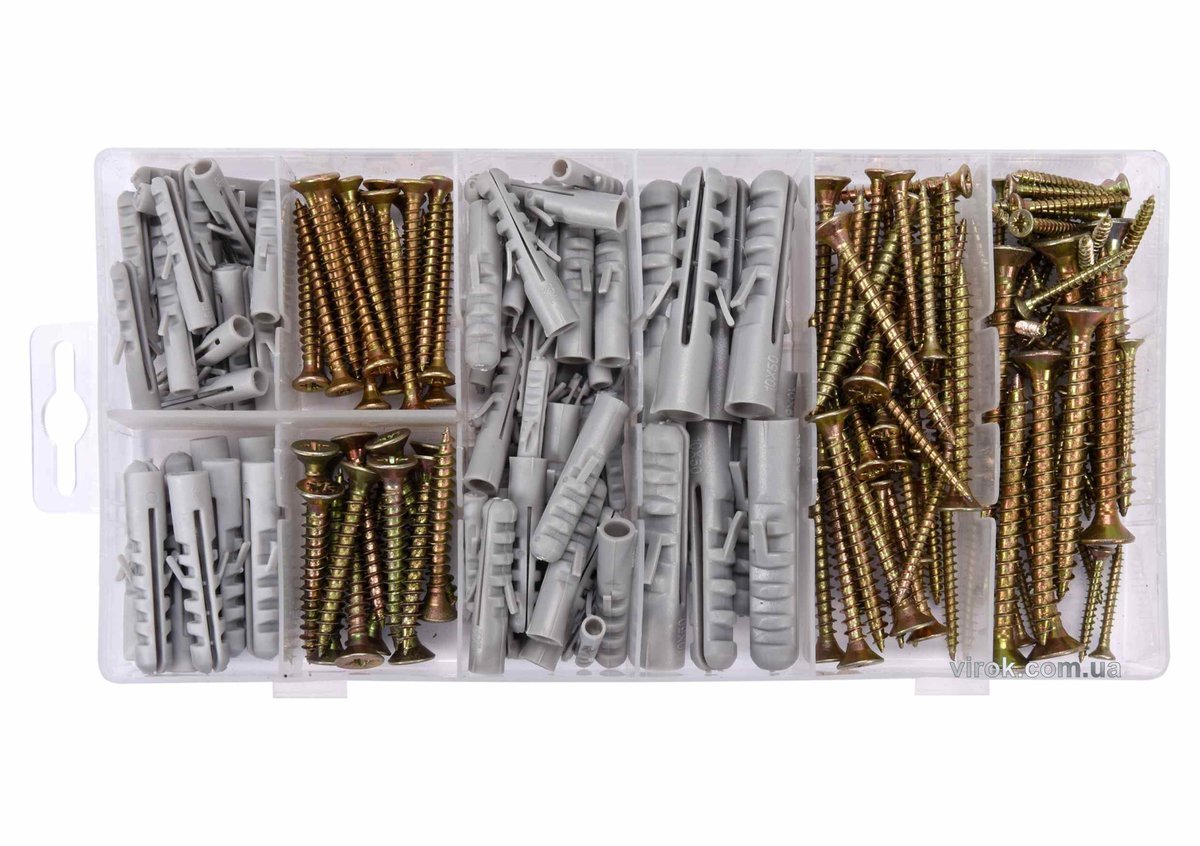 VOREL Шурупи та дюбелі , набір 260 шт.(DW) | 24113
