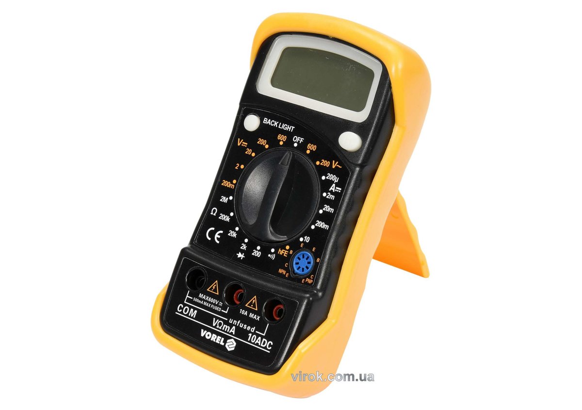 VOREL Мультиметр для вимірювання електричних параметрів : цифровий з LCD-дисплеєм  | 81773