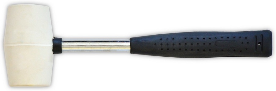 39-010 Киянка белая резина, металлическая ручка, 350 г, 40 мм