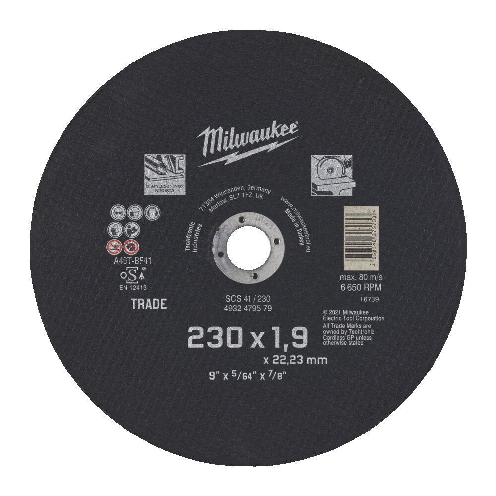 MILWAUKEE Круг отрезной SCS 41/230х1,9 мм | 4932479579