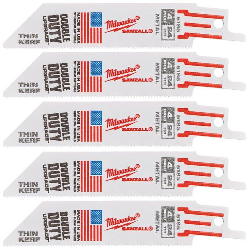 MILWAUKEE Полотно для шабельних пил THIN KERF, 100х1,0мм, (5шт), (метал)